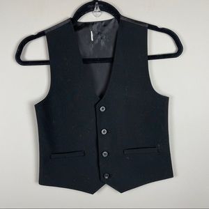 Y2K early 2000s black Tuxedo vest button front sleeveless top